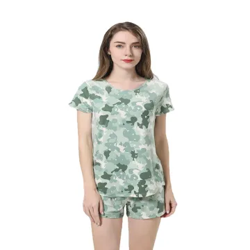 Comfortable Women's Spring/Summer Two-piece Pajama Set - Short Sleeve & Shorts