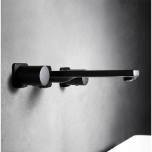 brass wall mount faucet Matte Black 3 Hole Wall Mount Bathroom Faucets Factory