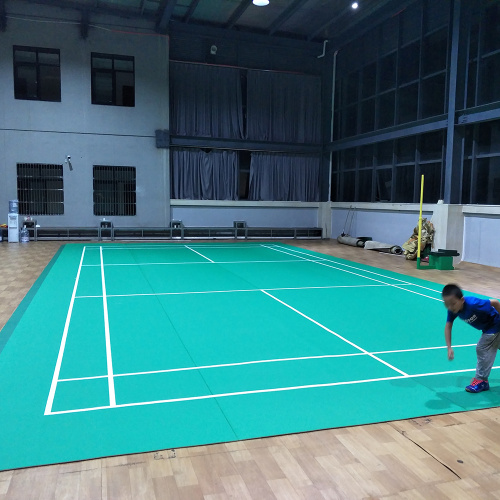 Indoor PVC badminton floor with crystal sand pattern
