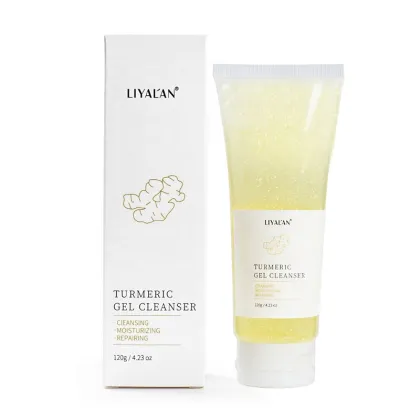 Organic Turmeric Facial Gel Cleanser for Pore Cleansing and Moisturizing