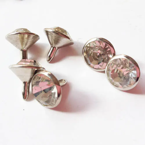 Round Crystal Rhinestone Rivets with Sharp-Bottomed