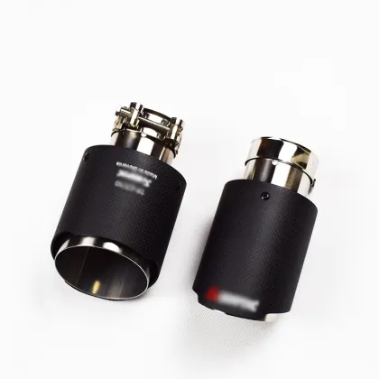 SHUNCHI Universal Car Exhaust Muffler Tips Stainless Steel AK Style Carbon Fiber Straight Edge