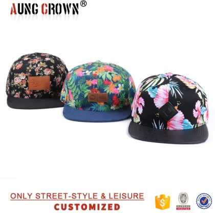 digital floral brim custom print snapback caps