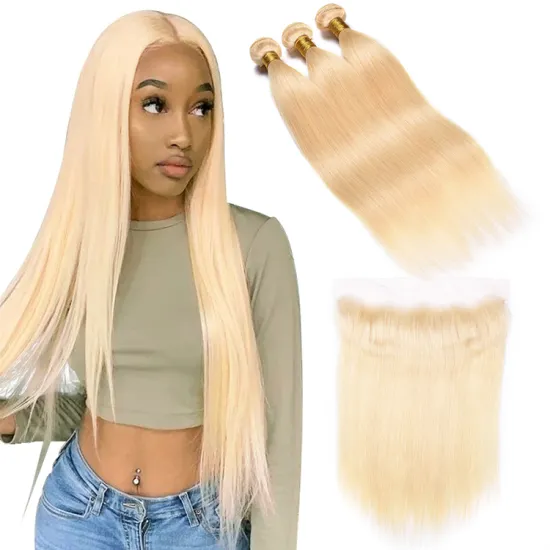 Premium Quality Cambodian Cuticle Aligned Hair Virgin Human Hair 613 Bundles with Frontal