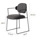 Hotel Home Restaurant Luxury Leather Upholstered Dining Chair Dining Room Chairs With Carbon Steel Leg