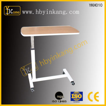 Durable hospital overbed adjustable table