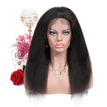 13*4 Lace Front Wig With Baby Hair Brazilian Virgin Human Hair Wigs With Bangs Kinky Straight