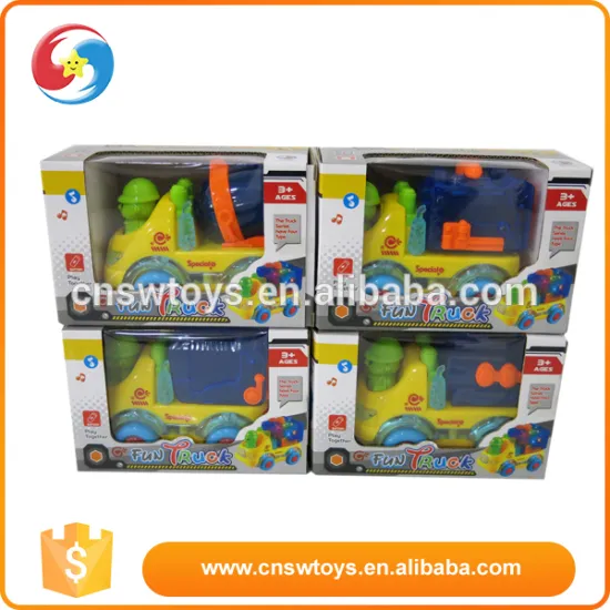 Plastic battery operated car toy mould friction truck b/o mobile machinery shop