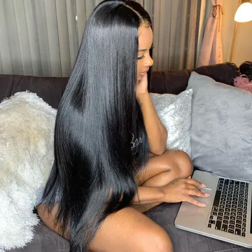 12A Raw Indian Hair HD Lace Frontal Wig Brazilian Virgin Swiss Lace Closure Front Bone Straight Human Hair Wigs For Black Women