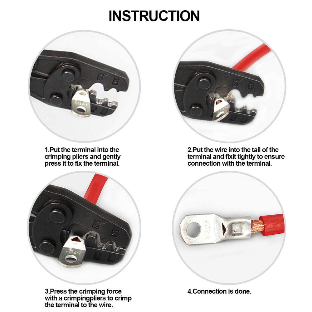 REALLY SC25-6 25-8 25-10 25-12 Copper Cable Lug Kit Bolt Hole Tinned Cable lugs Battery Terminals copper nose Wire connector