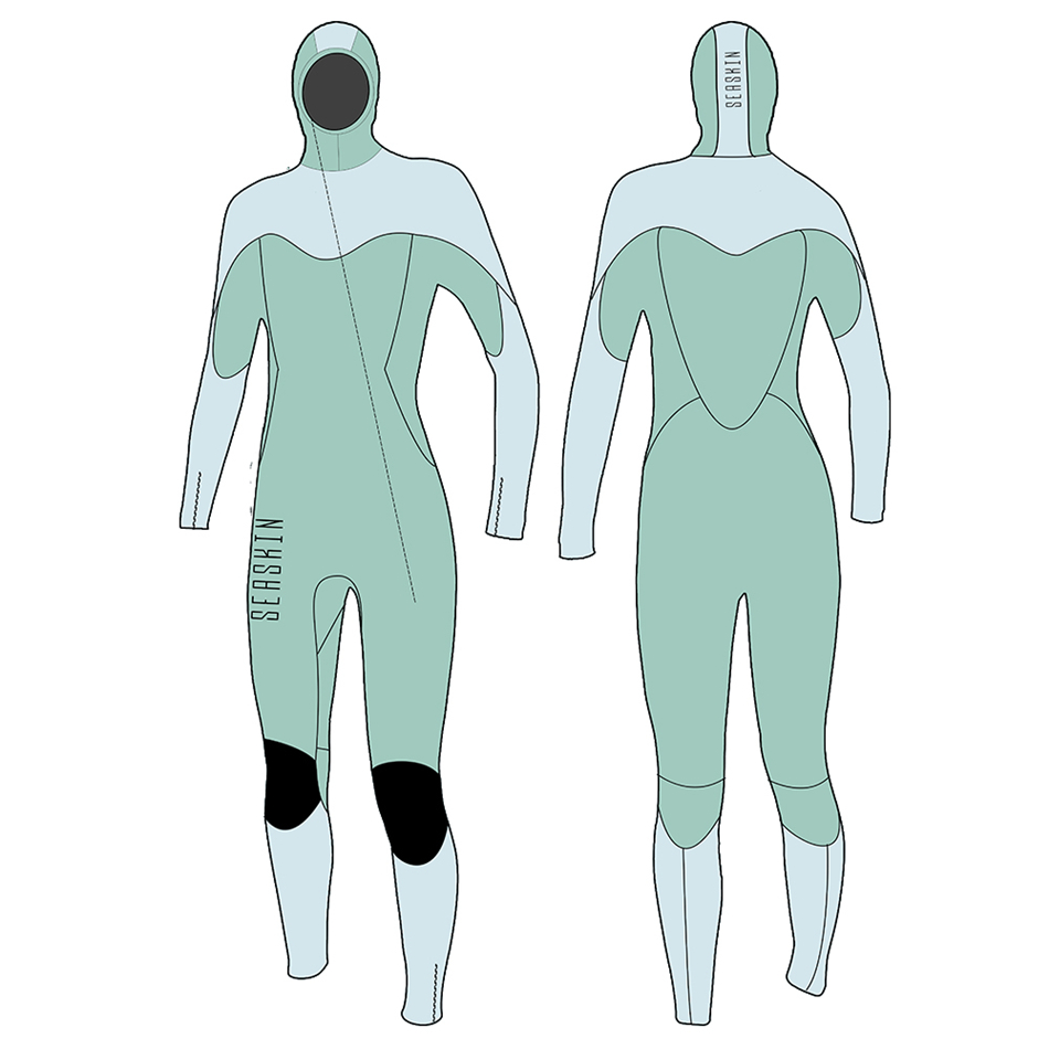 Dw032 Seaskin Hooded Lady Wetsuits 2