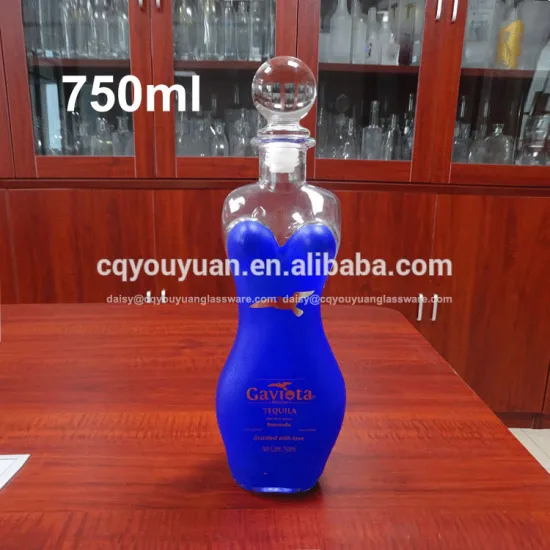 Wholesale customized Sexy woman shaped glass vodka bottle 75cl