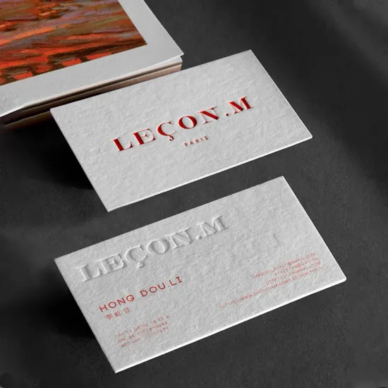 Eco-Friendly Handmade Cotton Paper Fancl Business Cards with Embossed Logo