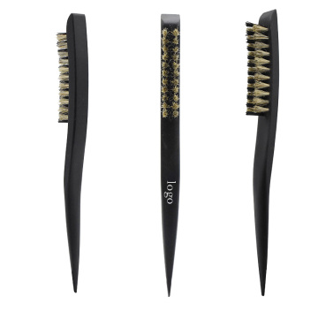 Wooden Rat Tail Comb Boar Bristle Edge Control Hair Brush for Women