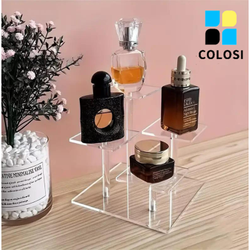 Clear Acrylic Tiered Display Stand for Cosmetics