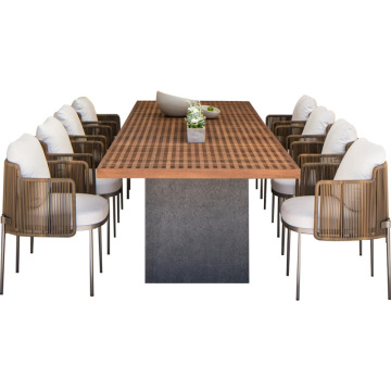 Classic Teak Wood Dining Table for Outdoor Use - Seats 10