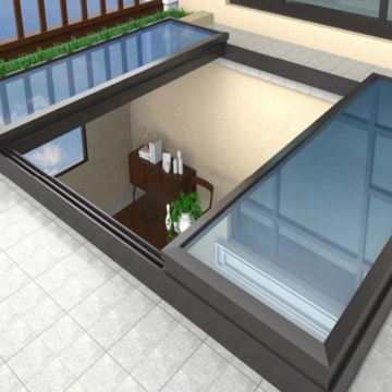 Ikealuminum 2023 Remote Control Roof Aluminium Glass Skylight Window