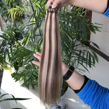 Highlight Cuticle Aligned Tape Hair Extension, Double Drawn Invisible European Hair, Remy Skin Weft 100% Human Hair