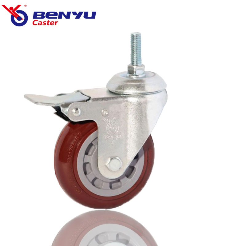 5Inch Polyurethane TPU Medium-Duty Caster with Brake Wheel