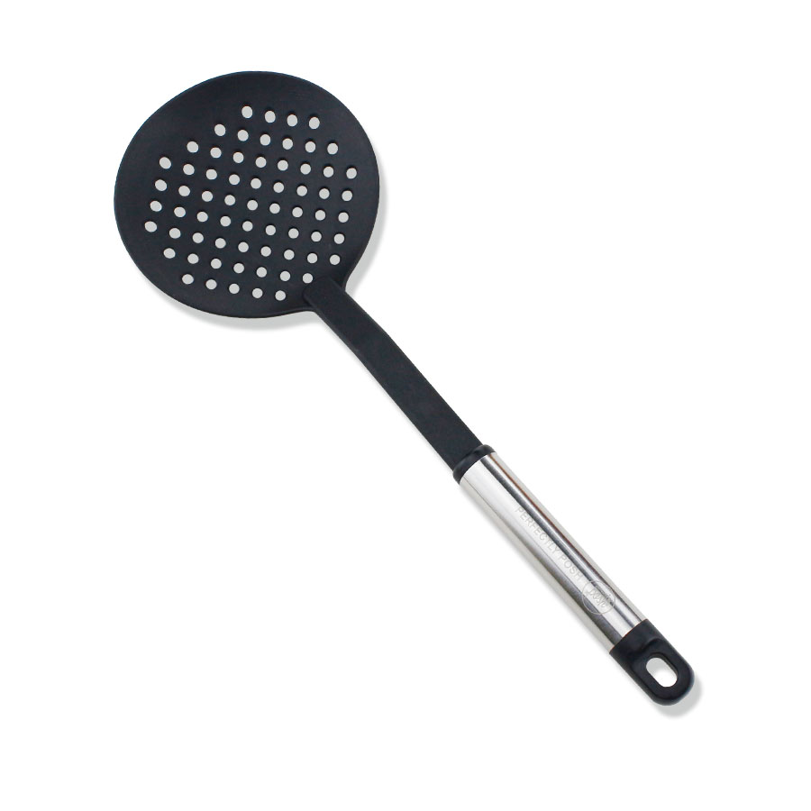 Cocina cocina cuchara skimmer de nylon con mango largo.