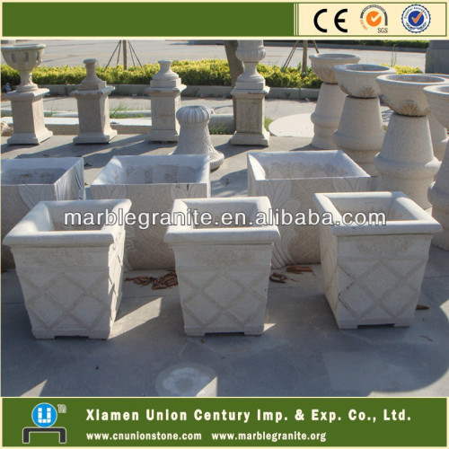 Granite Stone Carving Rectangle Flower Pot