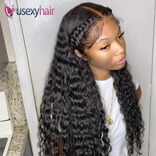 Transparent hd lace virgin brazilian hair frontal wig high ponytail natural color pre plucked water curly 360 lace wigs vendor
