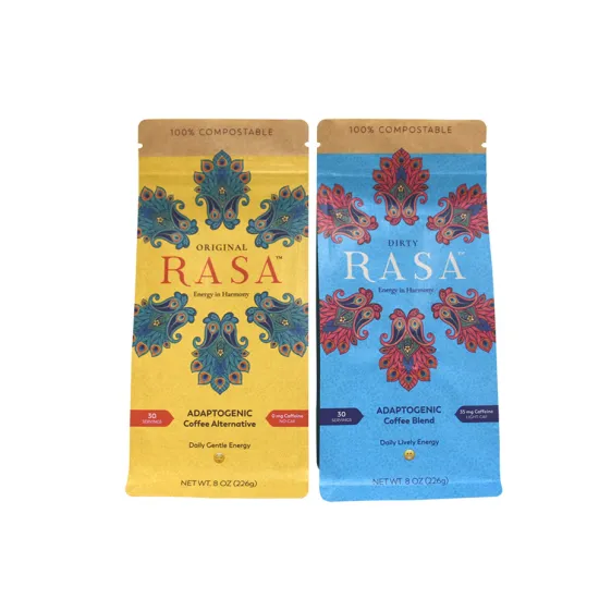 Eco friendly kraft paper stand up pouch with zipper