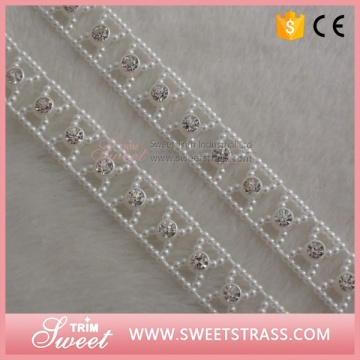 white color plastic ribbon tape with crystal rhinestone on wholesale prices