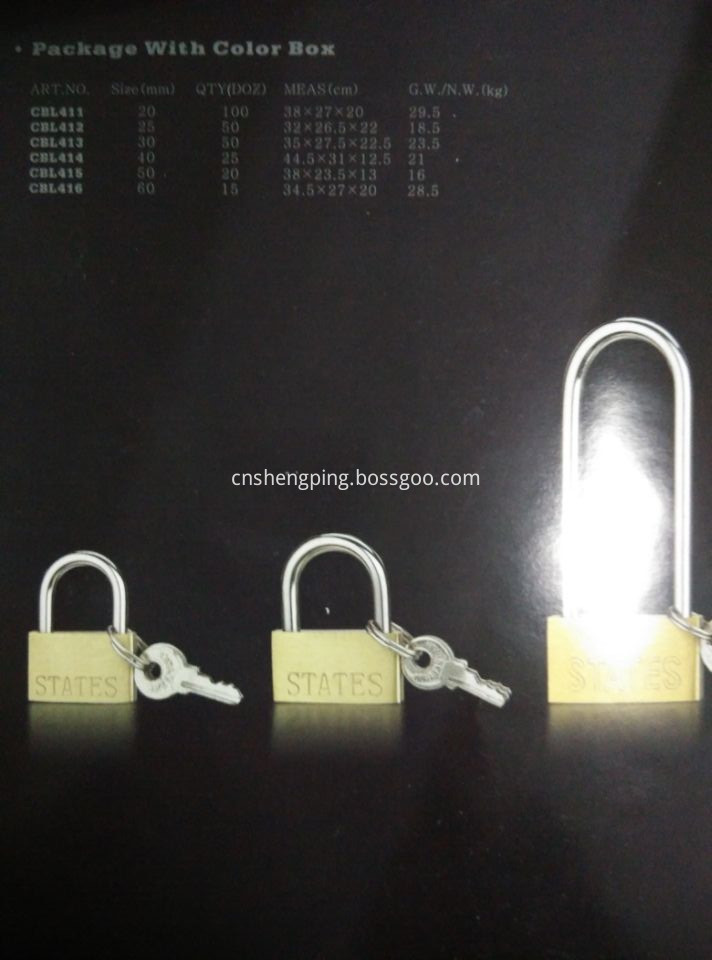 Thin Brass Lock Catalog