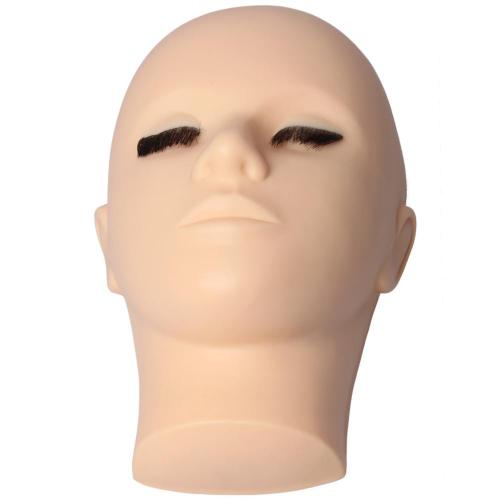 Hand-painted mannequin head with eyelashes training