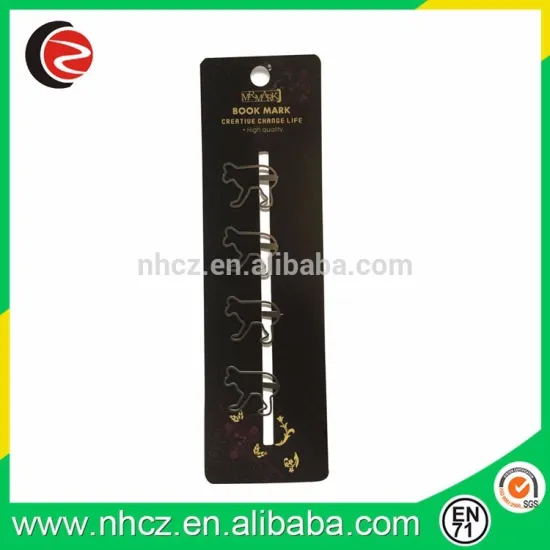 animal shapes paper clip metal bookmark