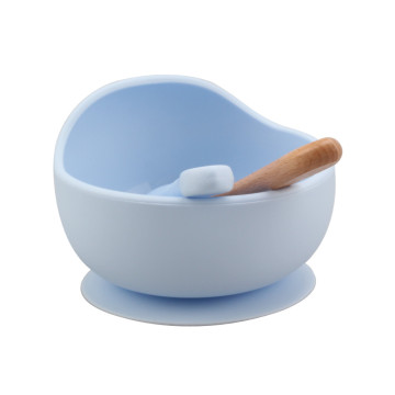 Whole silicone suction base baby bowl set