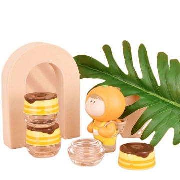 Récipient de masque à lèvres vide 6G avec plate-forme flip, pot transparent avec pinceau à lèvres et distributeur de crème pour gel oculaire