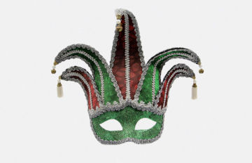 Green 12 Inch Jester Venetian Jester Mask Mf016-3 For Masquerade Ball