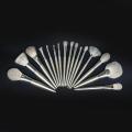 16 pcs Silver Makeup Brush Set