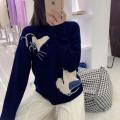 Lovely stereo embroidered wool jumper for lady