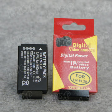 Portable battery pack for EN-EL20 Nikon batteries,7.4V 1020mAh, Made in china