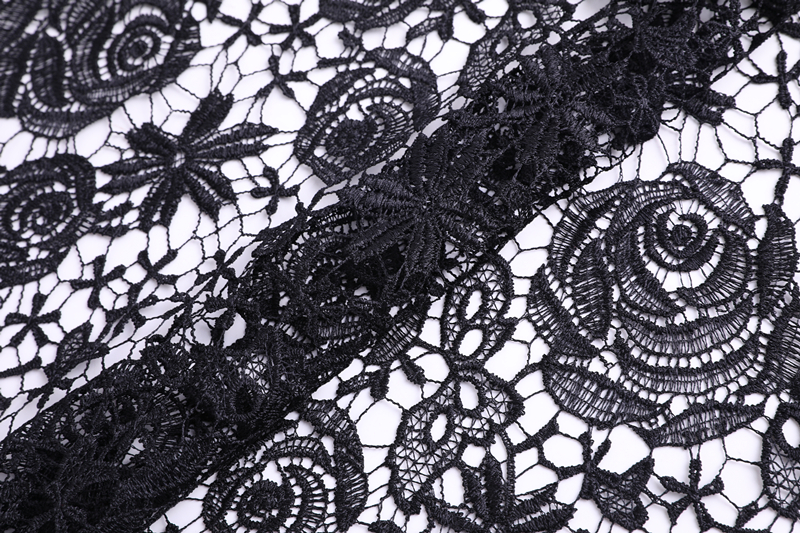 Shiny Black Guipure Fabric