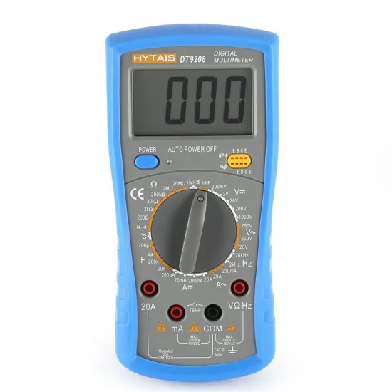 DT9208 LCD Display MultiMeter: Voltage, Current, Resistance Tester for DC & AC