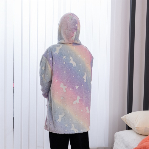 चमकदार हुड वाली स्वेटशर्ट होम वियर