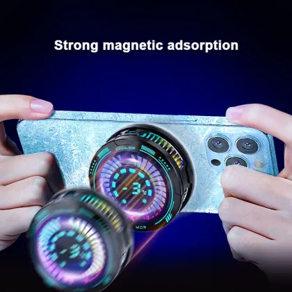 Magnetic Mobile Phone Radiator Game Cooler with Large Screen Temperature Display