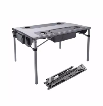 Customizable Foldable Aluminum Picnic Table with Cooler Bag for Outdoor Hiking and Camping