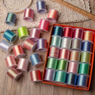 Magic Color Hand Craft Materials: DIY Braided Bracelet Jewelry Thread Set with 3 Strands of Metallic Thread