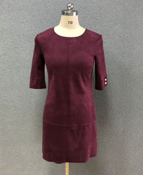 Damen Weinrot dünnes Kleid