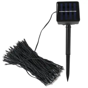 Outdoor LED Fairy String Lights with Solar Power and Rubber Cable: 150 Leds for Holiday Decorations