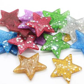 Hottest Resin Flatback Pentagram Bead Cabochon Glitter Five-pointed Star Diy Deco Party Wedding Decoration Jewelry Making Shop