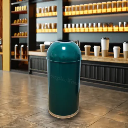Customizable Coffee Shop Stainless Steel Outdoor Trash Can
