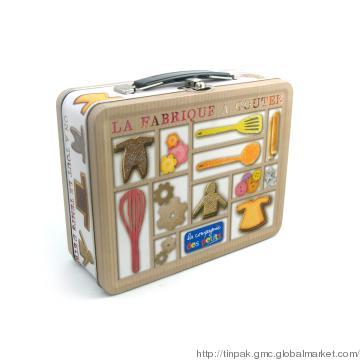 Rectangular tin lunch box