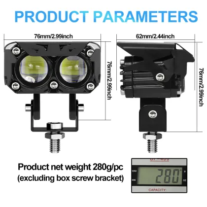 Super Bright LED Lens Motorcycle and Car Fog Driving Lights