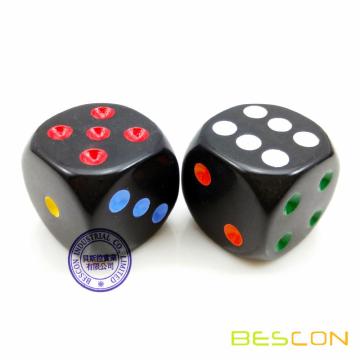 Beautiful Round 19MM Rainbow Spot Dice 3/4"